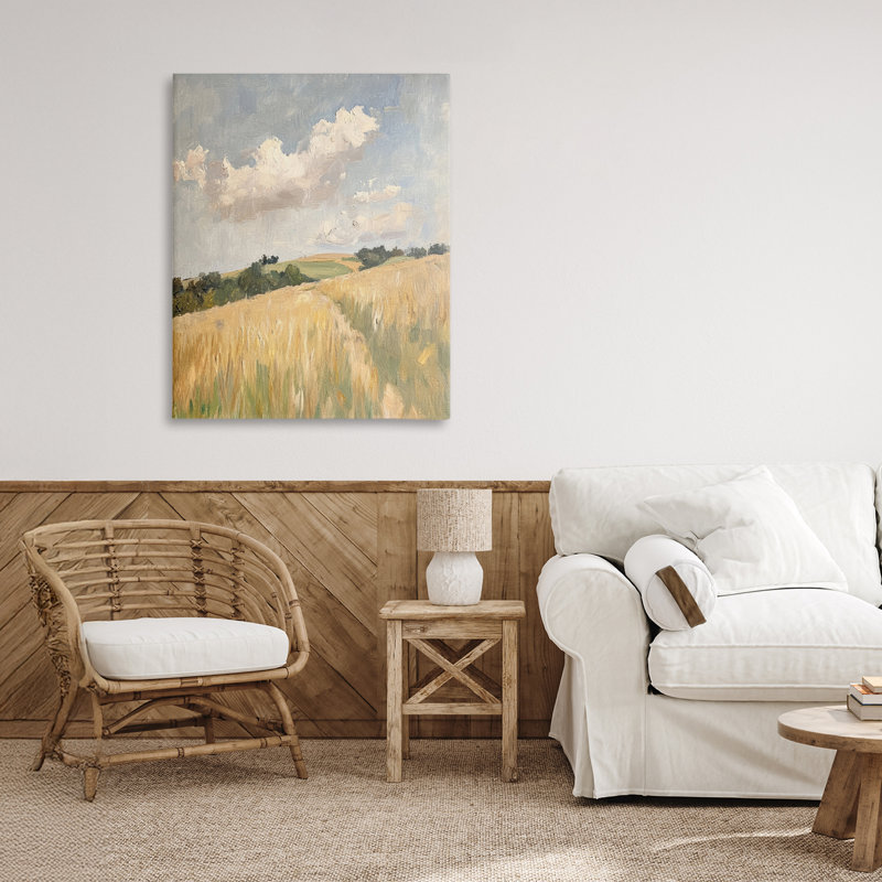 Toile «Walked Through Wheat», conception par Petal Prints Design, H 30 po x l 24 po