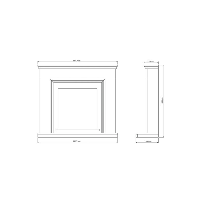 Stanton Timber Electric Fireplace, Soft White/Black Nickel