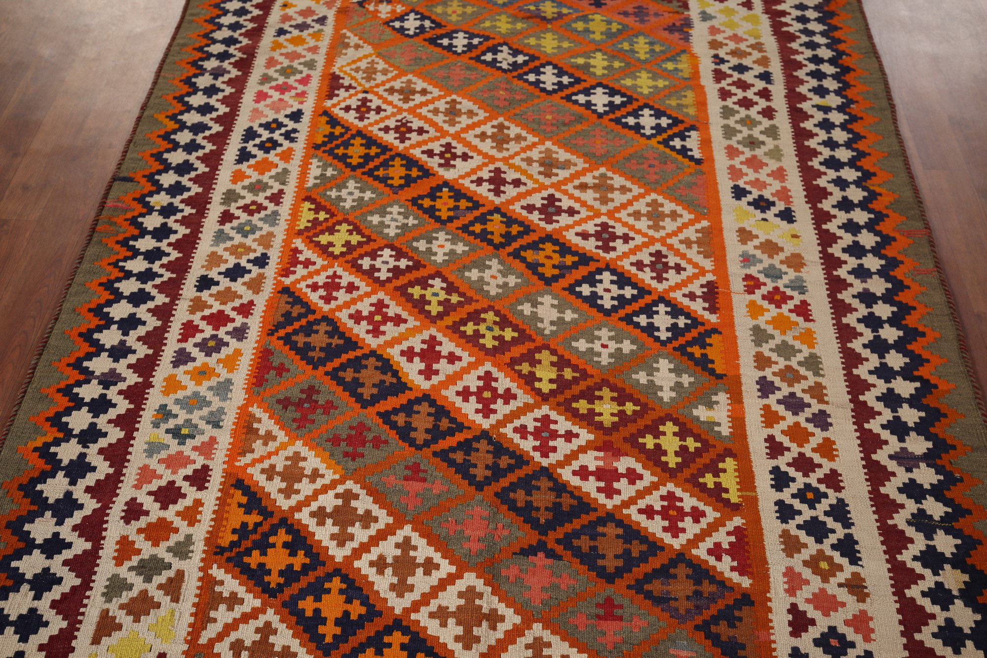 Bungalow Rose Vegetable Dye Kilim Area Rug 5x8 | Wayfair