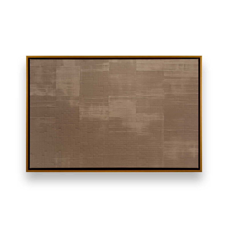 «Sienna Squares I», reproduction sur toile, Cadre flottant or poli, H 20,75 po x l 30,75 po x P 1,75 po, 1