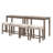 41.5" Wide 6-Piece Modern Counter Height Pub Table Set With USB Port Backless Stools-1331641084-1331641087