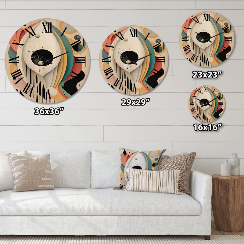 Horloge murale en bois surdimensionnée moderne, Très grand