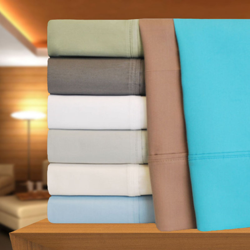 Superior 600 Thread Count Cotton Blend Solid Deep Pocket Bed Sheet Set, King Sheet Set, White