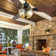 42"W Cecily LED Indoor Amber Swirl Hand-Cut Glass Ceiling Fan With Remote Control