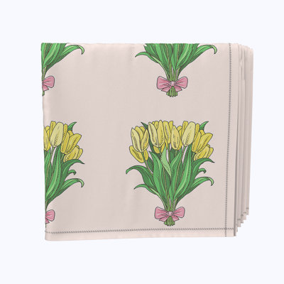 Polyester Floral Square Napkin