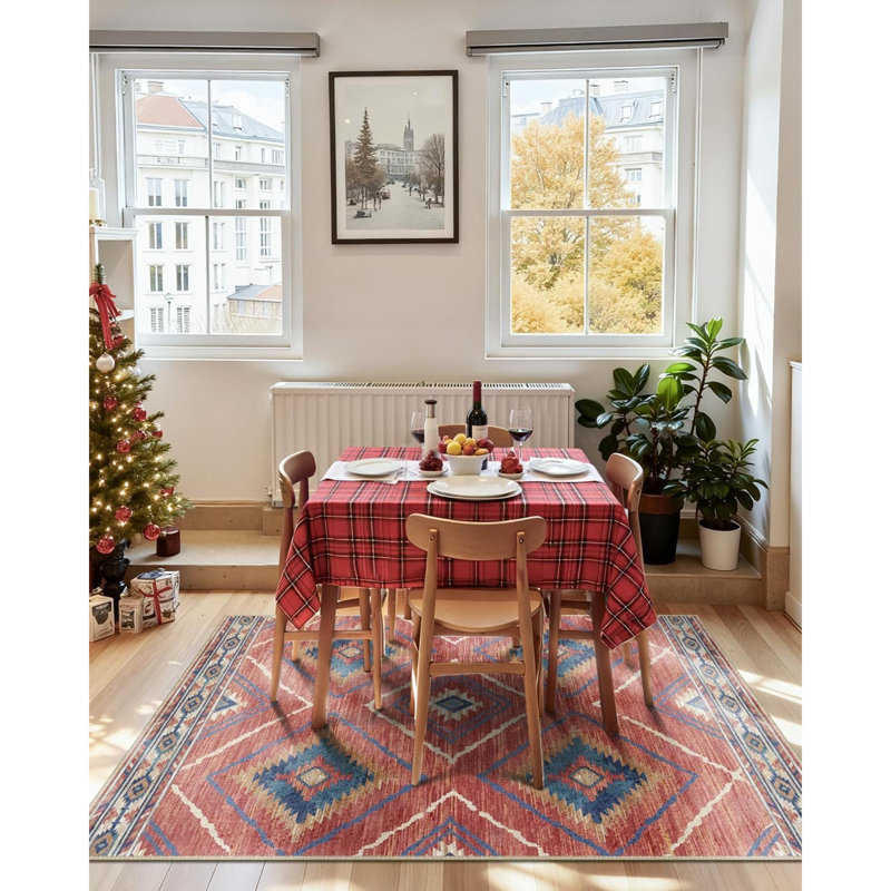 Moroccan Area Rug, Red