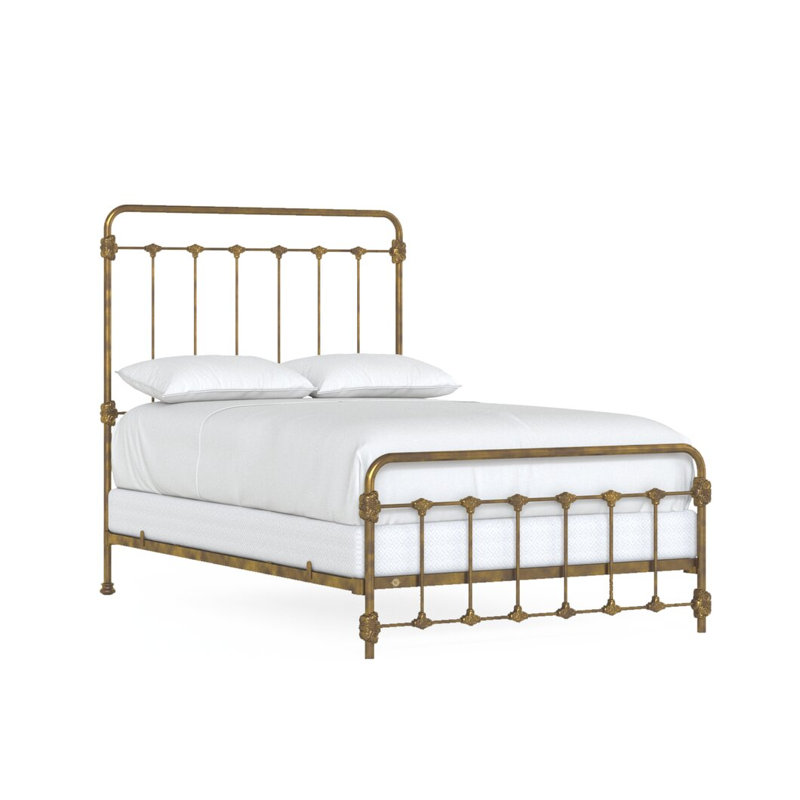 Lit en fer Picket Fence, Double, Burnished Gold