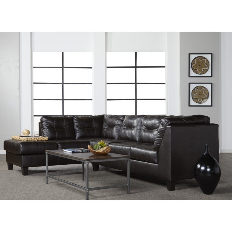 2500 2 Piece Left Facing L-Shaped Sofa & Chaise Sectional In San Marino Chocolate
