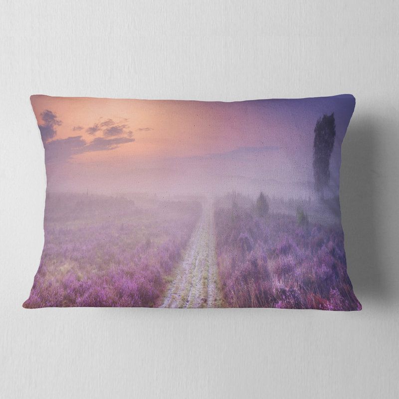 Path through Blooming Field - Sea & Shore Printed Throw Pillow