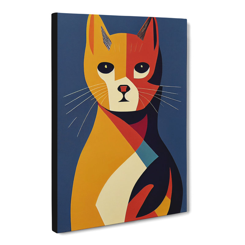 Cat Mid Century Vol.2 - Wrapped Canvas, 60cm H x 40cm W x 3cm D