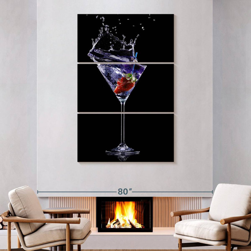 Yarlin Strawberry Martini Splash, 74" H x 48" W