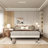 Upholstered Wingback Platform Bed, Metal Frame with Wood Slats, 7.5" Underbed Clearance, No Box Spring Needed, Queen Size-255304044-255304035