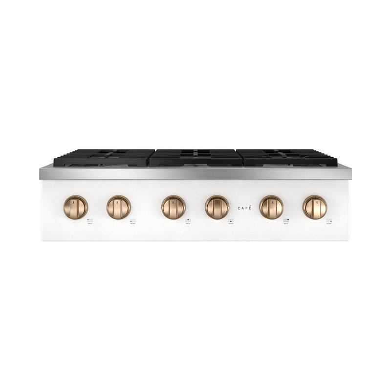 Café 36" Commercial-Style Gas Rangetop With 6 Burners (Natural Gas), Matte White