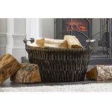 Amilya 57cm W x 43cm D Wicker With Metal Handles Log Store