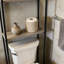 Étagère de rangement au-dessus de la toilette, organisateur de salle de bain à 4 niveaux avec tablettes ouvertes et structure en fer robuste, maximise l'espace vertical pour les serviettes et les articles de toilette