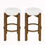 Tabouret de bar en bois rembourré, ensemble de 2-234279493-234279492