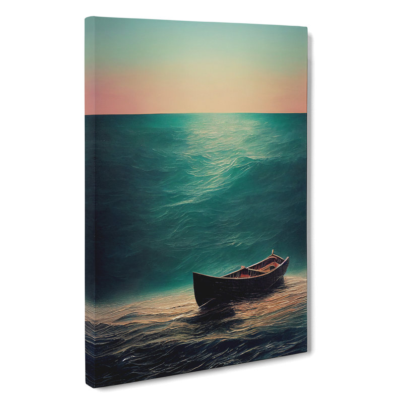 Boat Beneath the Sea - Wall Art, Wrapped Canvas, 60cm H x 40cm W x 3cm D, No Matte