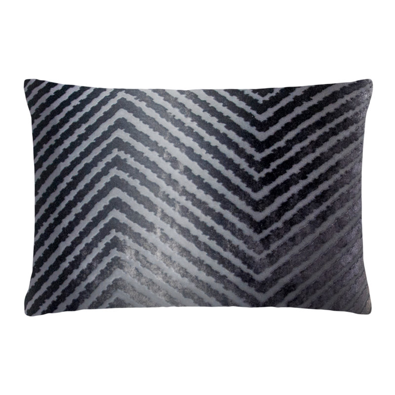 Chevron Velvet Rectangular Pillow Cover & Insert, Peacock, Rectangle 14"H x 20"W