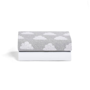  Ensemble de draps pour lit simple - Lit de bébé - Étoile grise
