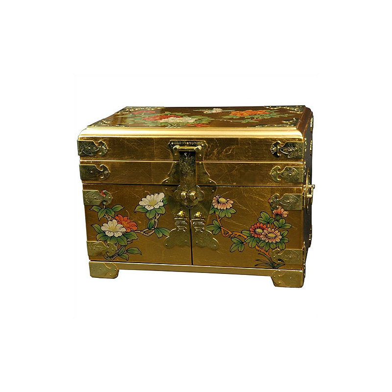 Chinese Daisy Mirror Jewelry Box
