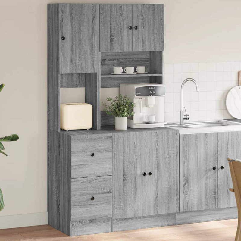Kitchen Cabinet Set, Grey Sonoma