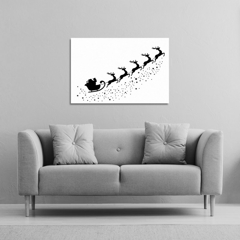 Santa Claus Flying - Wrapped Canvas Print, 41cm H x 41cm W