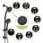 4.7" Rain Showerhead And 8 Handheld Shower, Matte Black, Slide Bar Included Adjustable Unit-120951971