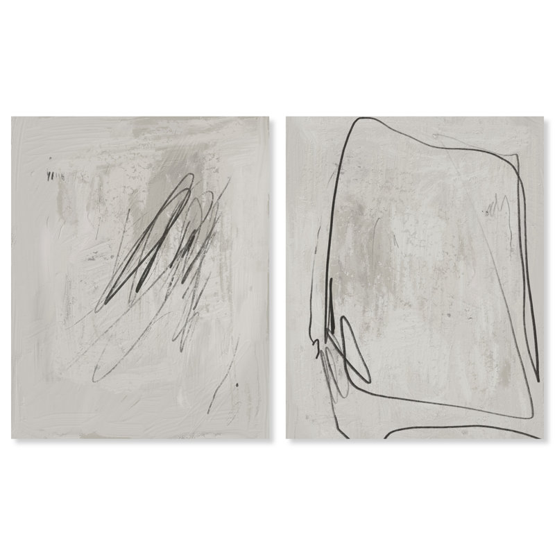 Modernist Set Canvas Abstract Print by Oliver Gal, Black Frame, 16 x 20, 16"H x 20"W, Gallery Wrapped