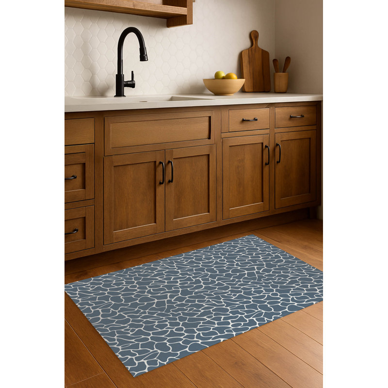 Tapis de cuisine antidérapant Patch Play, Bleu, Rectangle 5 pi x 7 pi