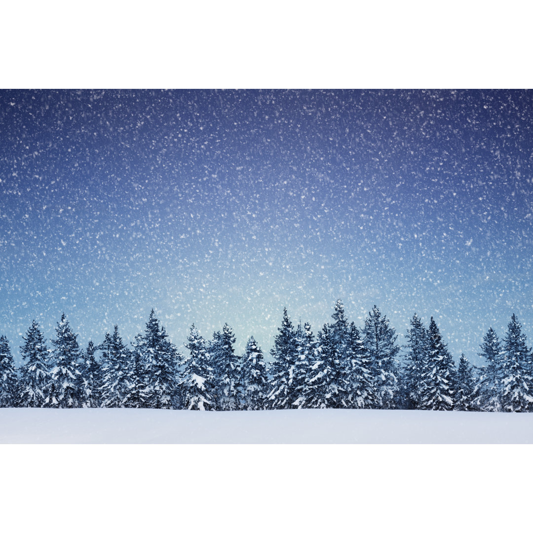 Winterlandschaft von Borchee - Druck auf Leinwand ohne Rahmen