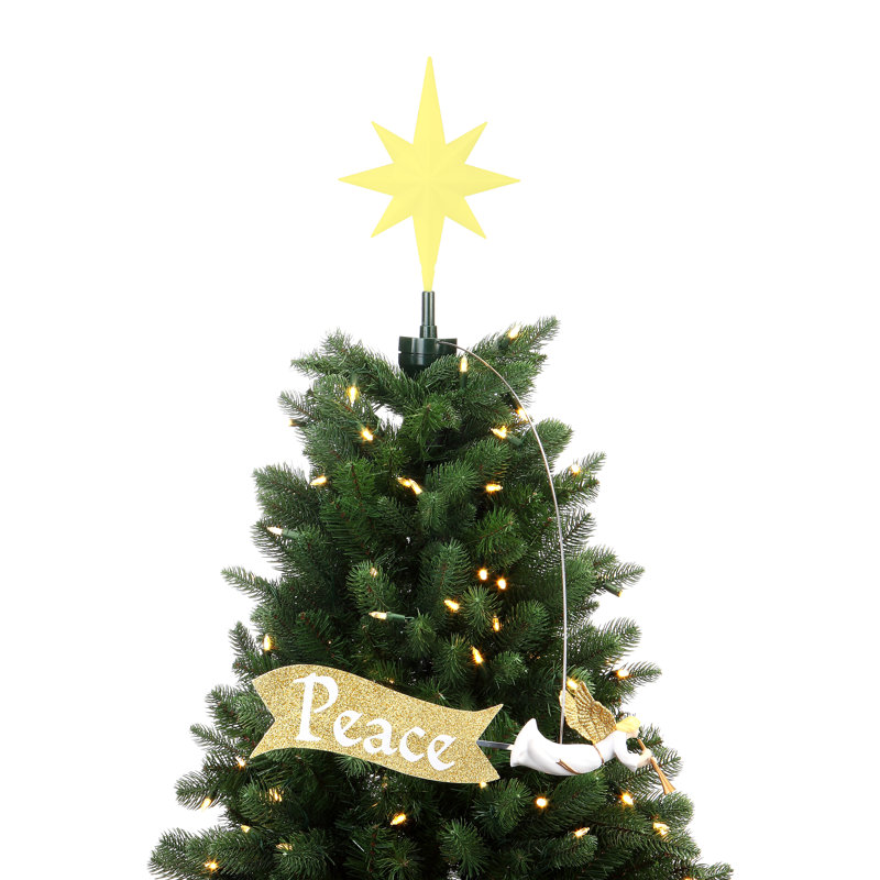 Décoration pour sommet de sapin ange avec bannière