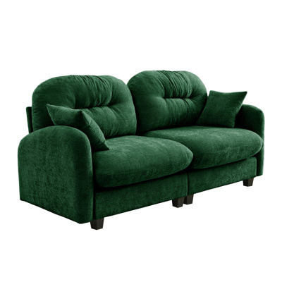 Canapé modulaire en chenille avec 2 sièges, plissé et facile à installer pour les salons modernes