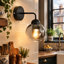 1-Light Black Armed Sconce