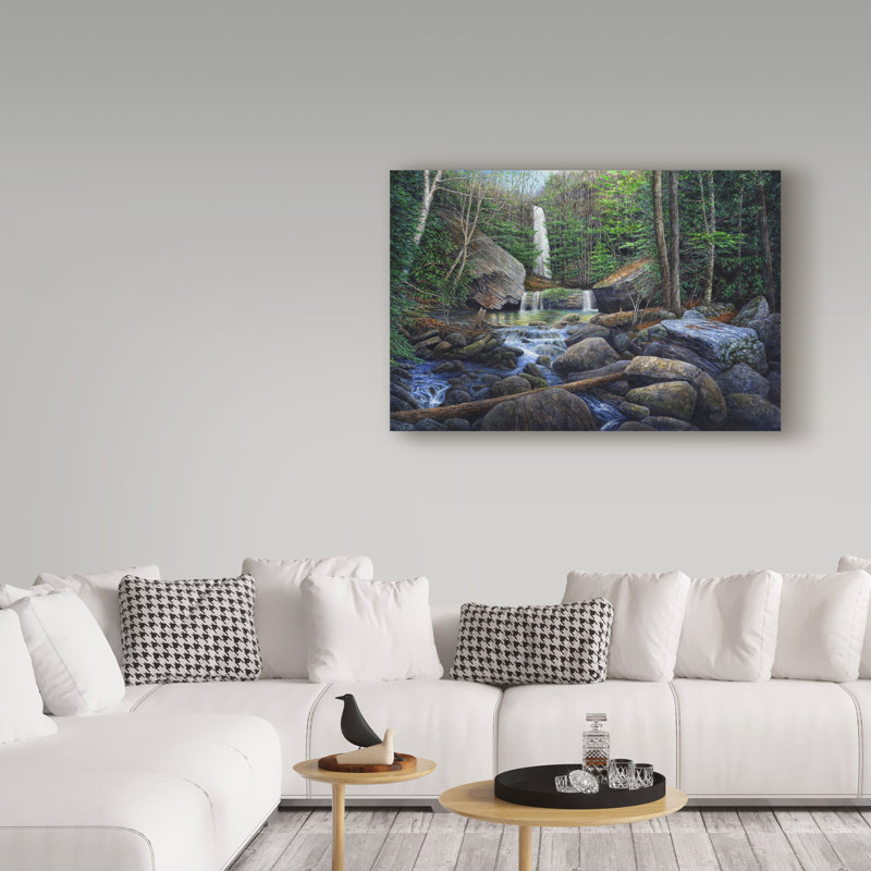 «Ozone Falls» par Ezichi, reproduction de peinture à l'huile sur toile tendue, H 12 po x l 19 po