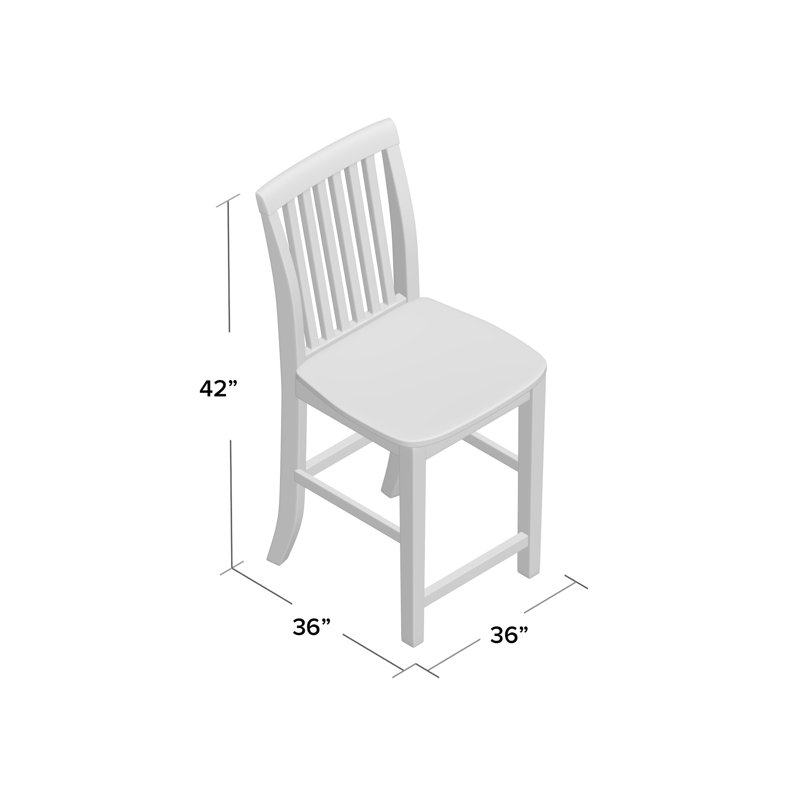 Maner Solid Wood Counter Stool