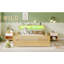 Structure de lit double en rotin avec lumières DEL et tête de lit à rangement, lit plateforme double avec barrières de sécurité pour enfants-1527048481