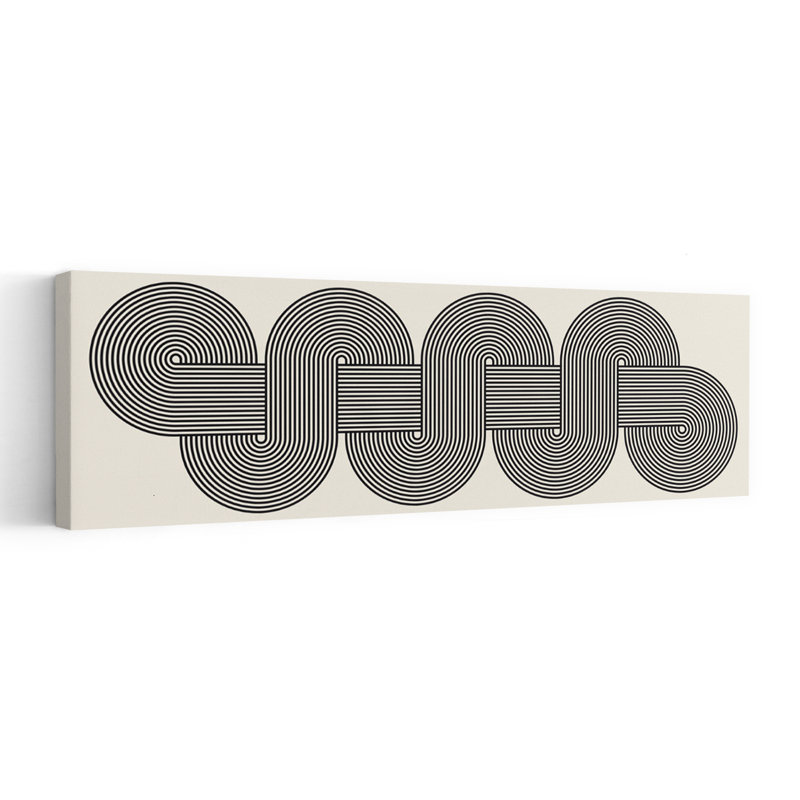 Flowing Geometric Lines by Vitor Costa - Wrapped Canvas Panoramic Print, 30.48 cm H x 91.44 cm W