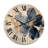 Blue White Hibiscus Tropical Harmony Flowers I - Floral Oversized Wood Wall Clock-1167559511