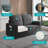 55" Loveseat Sleeper Sofa Bed with 2 Side Pockets & Linen Fabric-708074196