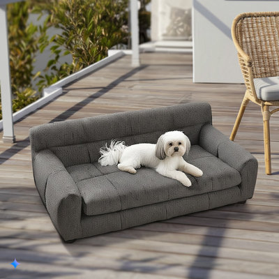 Canapé-lit en tissu pour chien avec accoudoirs Vaughn