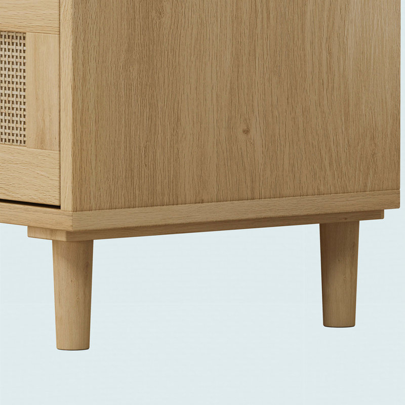 Armoire de rangement en rotin 3 tiroirs, Chêne