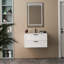 Meuble-lavabo mural flottant avec lavabo, avec système de fermeture en douceur, deux grands tiroirs et une ligne de décoration pour un rangement organisé et un décor moderne