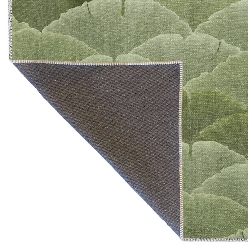 Tapis décoratif moderne à motif vert en forme d'arbuste, Rectangle 4 pi 7,12 po x 6 pi 6,74 po