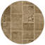 Tapis rond 8 po brun et beige