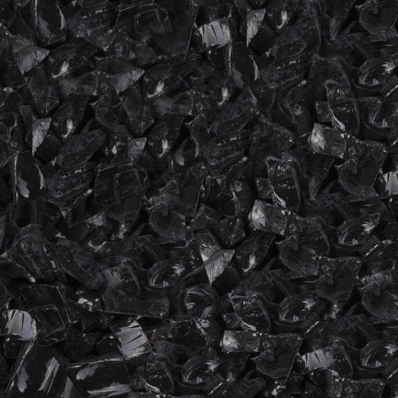 25 lb Bag - Black Glass - 1/2" - 3/4"
