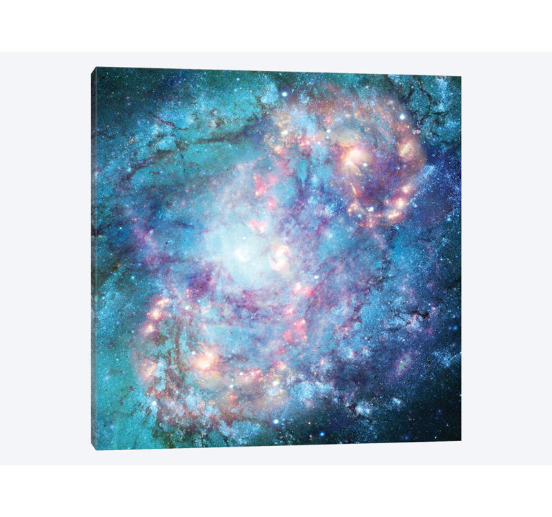«Abstract Galaxy», impression sur toile tendue, H 18 po x l 18 po x P 1,5 po, Toile avec cadre noir, Pas de tapis