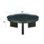 Table basse vert noirâtre et chêne fumé