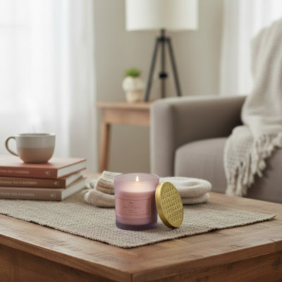 Haight 7Oz Mauve Jar Scented Candle With Lid Ocean - Set Of 2