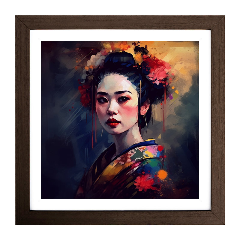 Geisha Post-Impressionism - Framed Print