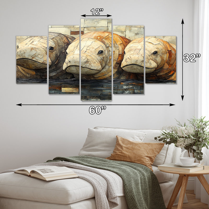 Morse inuit dans les tons bruns III - ensemble de reproductions d'art mural Morse